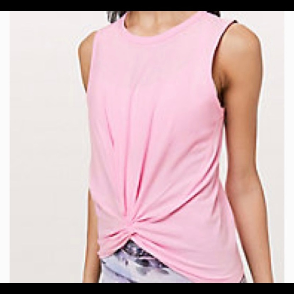 Lululemon Pink Twist Front Crescent Tank
